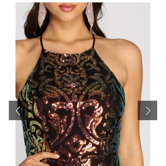 Iridescent evening gown Size L - Picture 3 of 4